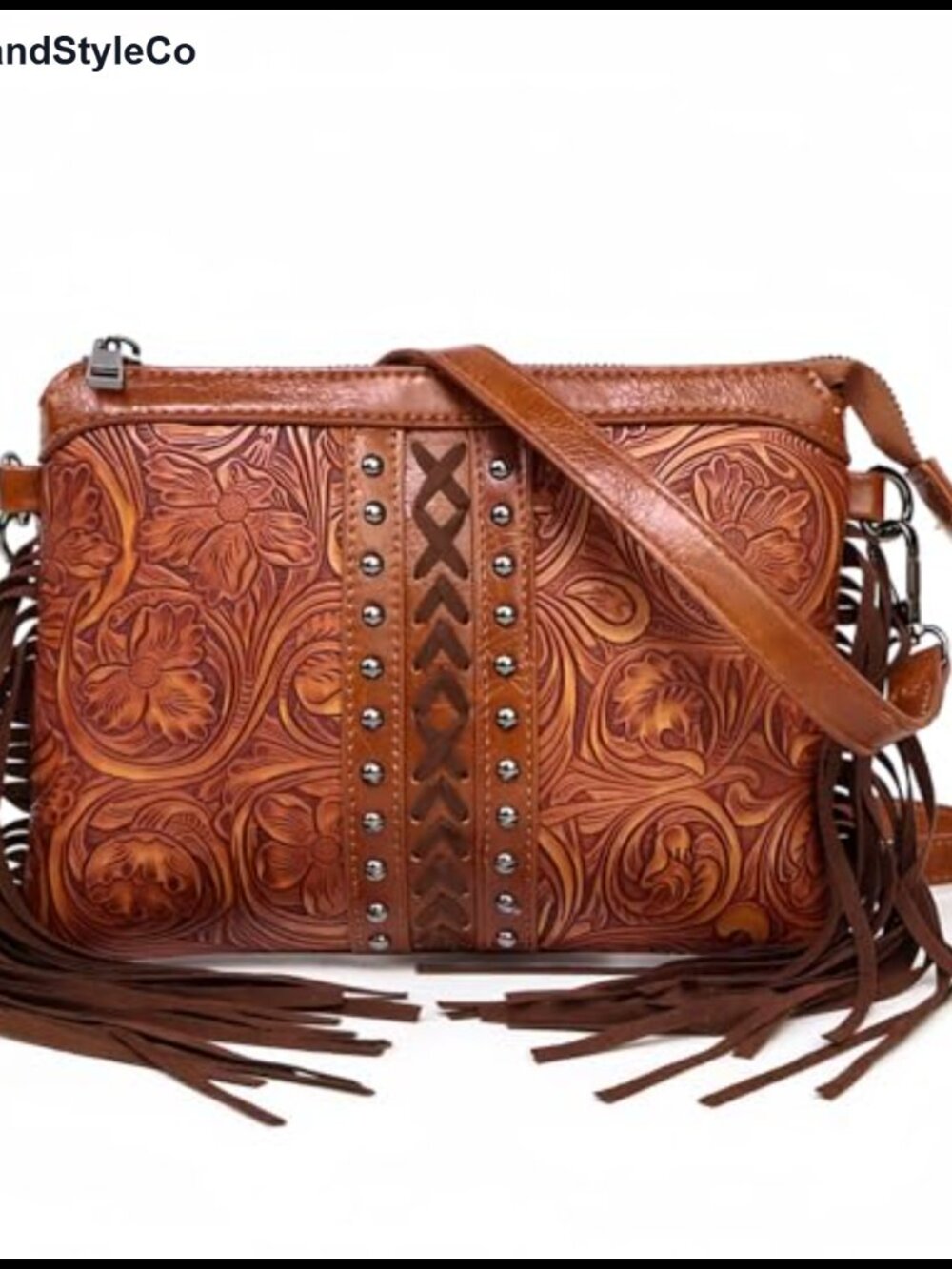 Fringe Tassel Crossbody Purse PU Leather Wristlet Wallet Boho Shoulder Bag